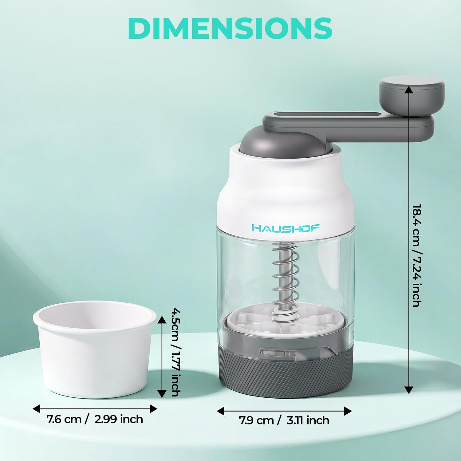 HAUSHOF Manual Ice Shaver – Hand Crank Shaved Ice Machine with Ice Mold