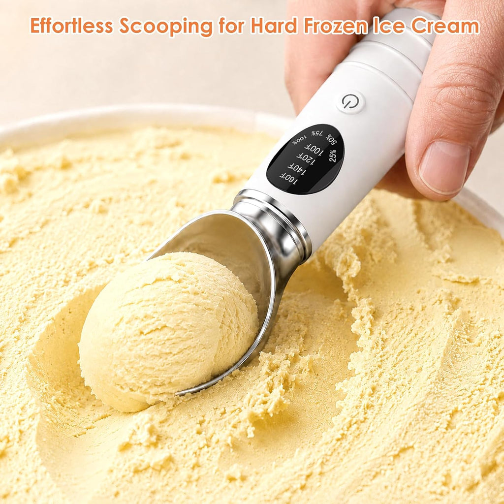 Electric Heated Ice Cream Scoop – Rechargeable Warming Scooper with LED