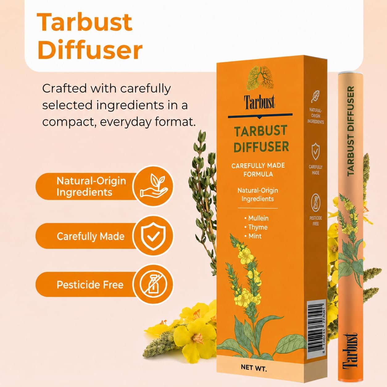 Mullein, Thyme & Mint Drops – Herbal Supplement by Tarbust