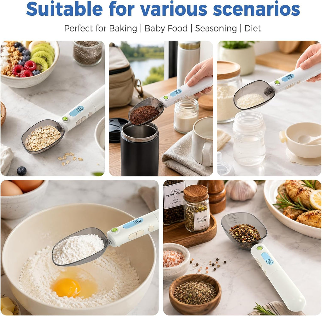 Digital Measuring Spoon Scale – Rechargeable 0.1g Precision Gram Scale