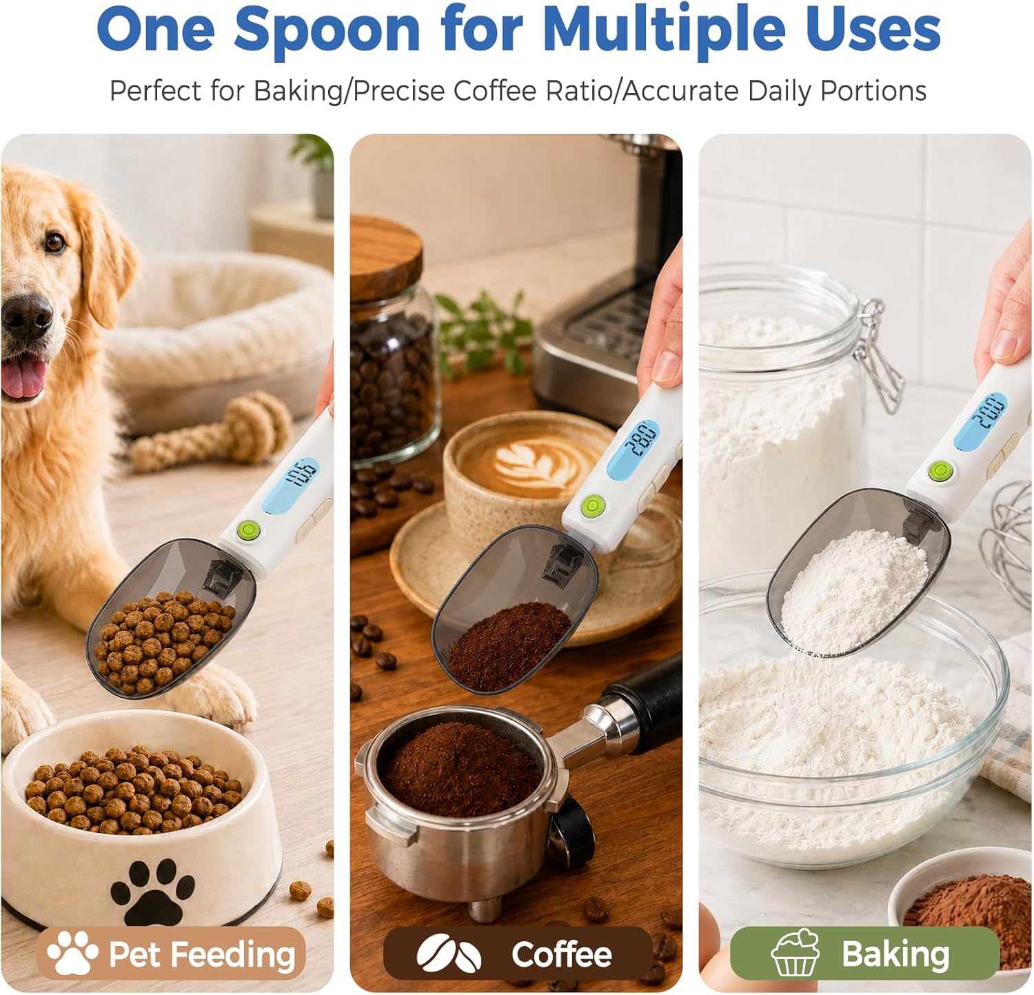 Digital Measuring Spoon Scale – Rechargeable 0.1g Precision Gram Scale