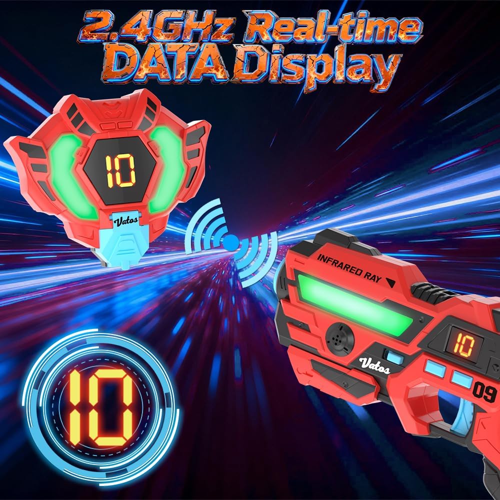 Laser Tag Set with LCD Vests – Rechargeable 2 Player Blasters for Kids & Adults