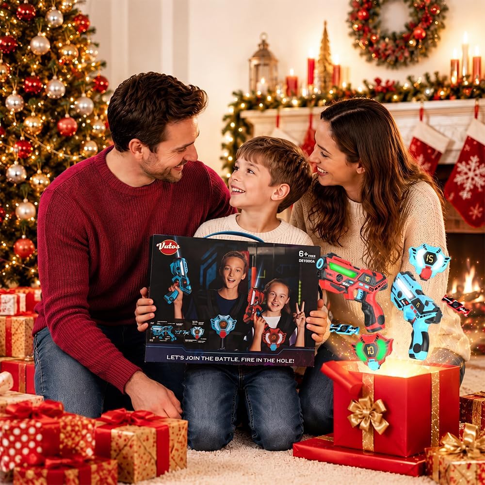 Laser Tag Set with LCD Vests – Rechargeable 2 Player Blasters for Kids & Adults