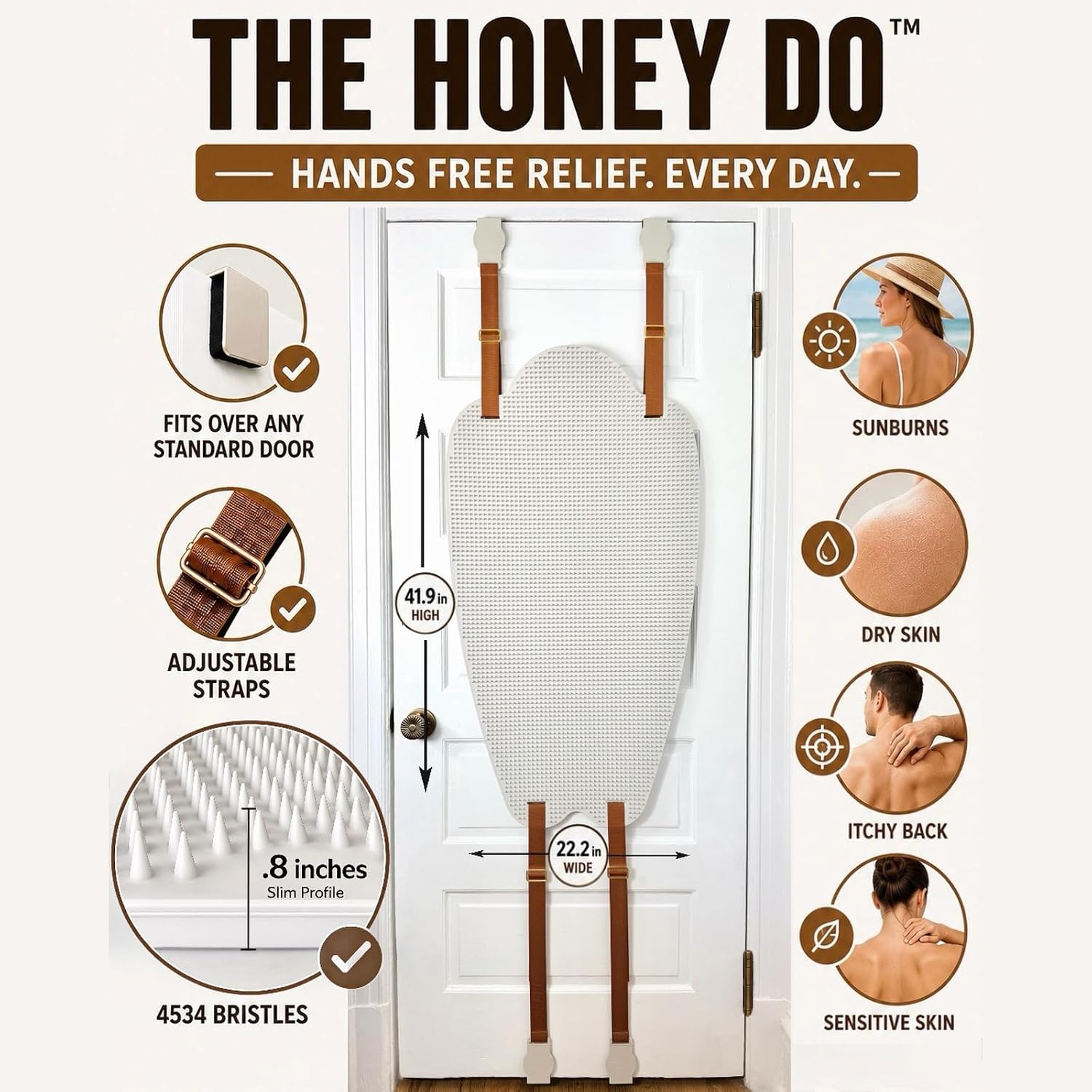 Hands-Free Back Scratcher – Door Mounted Adjustable Full Body Itch Relief