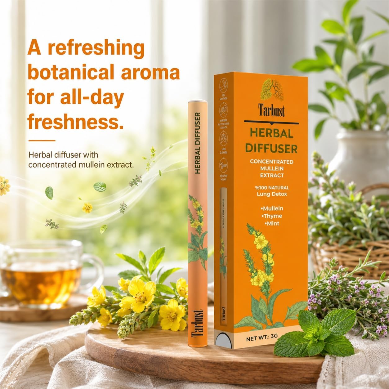 Mullein, Thyme & Mint Drops – Herbal Supplement by Tarbust