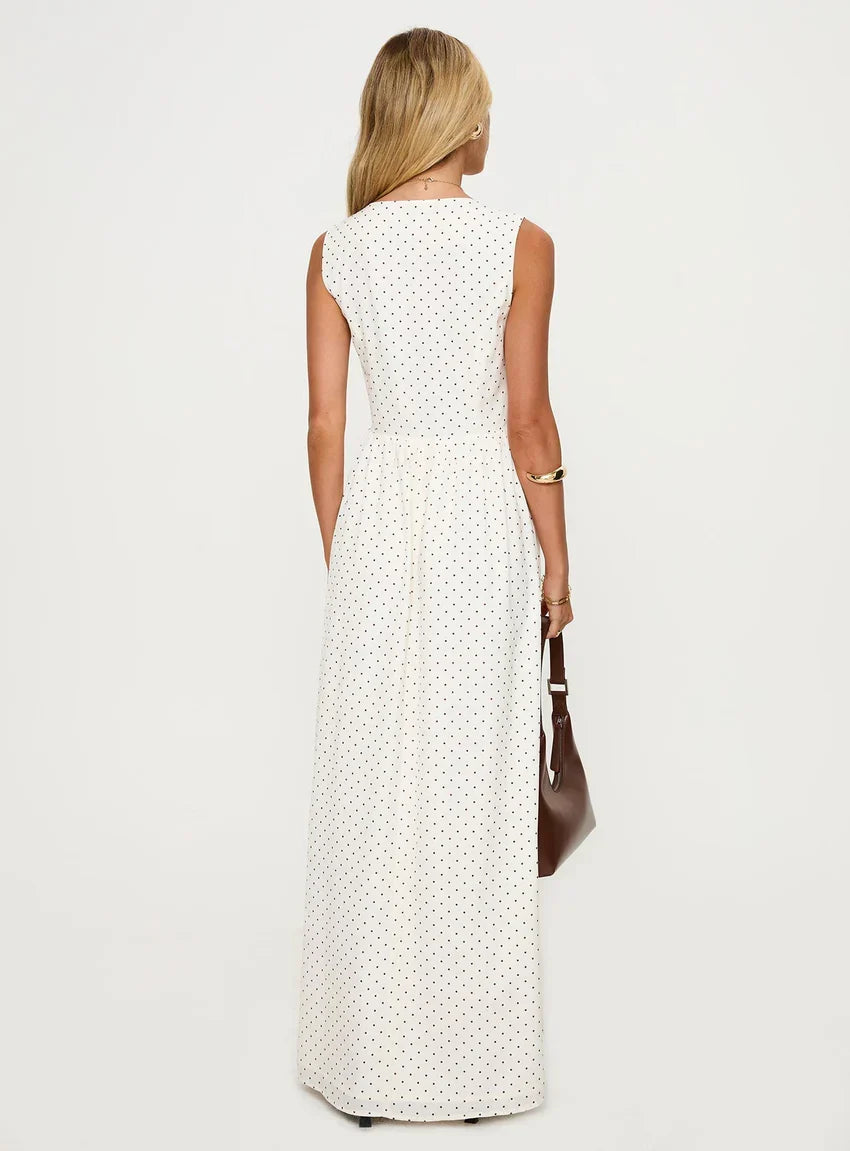 Pokey Maxi Dress Cream / Polka Dot