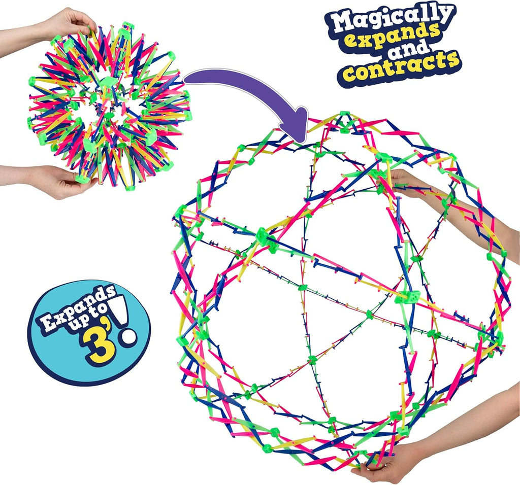 Hoberman Sphere Extreme Expand-A-Ball – Rainbow Expandable Fidget Toy 3 Ft