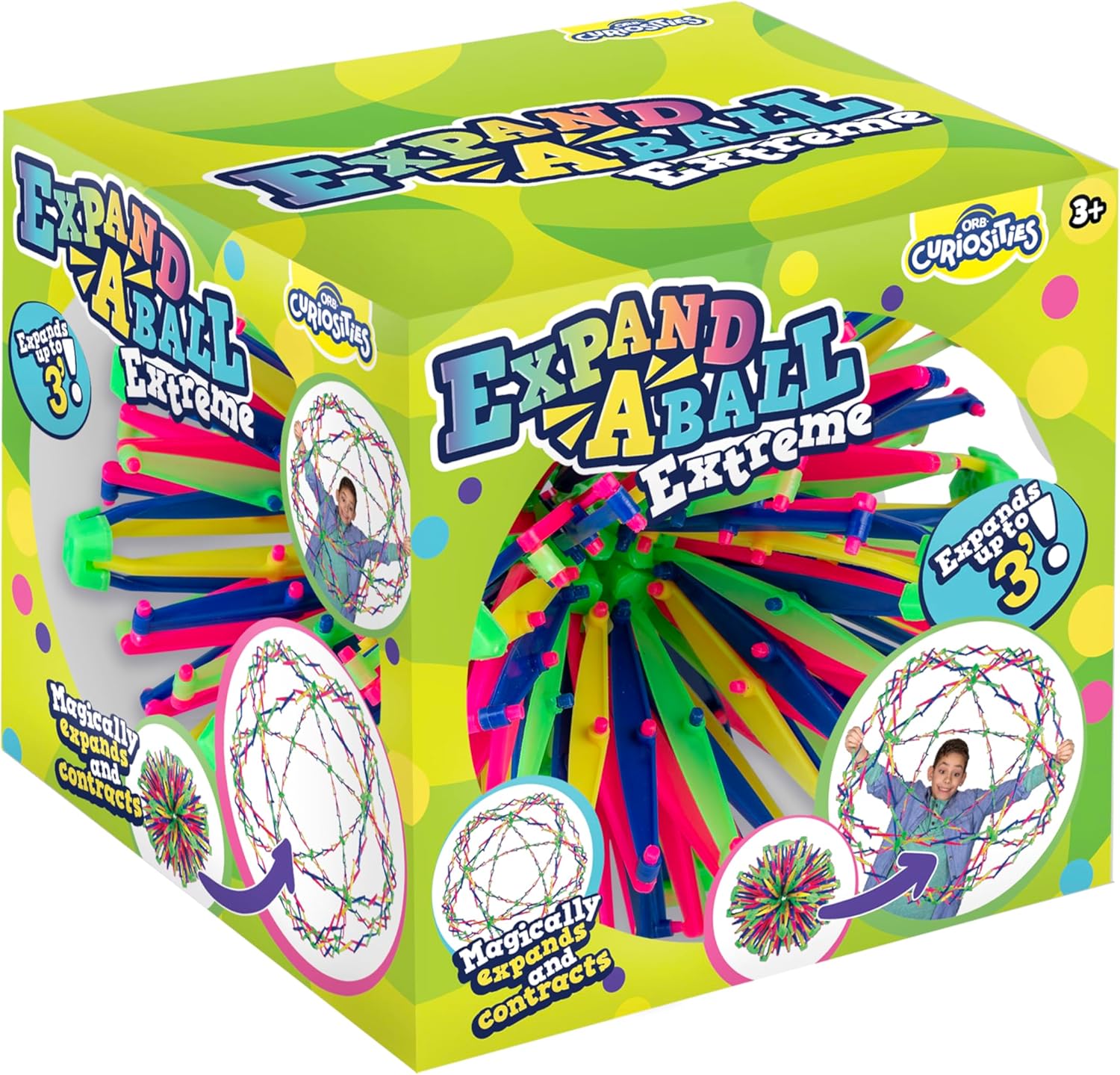 Hoberman Sphere Extreme Expand-A-Ball – Rainbow Expandable Fidget Toy 3 Ft