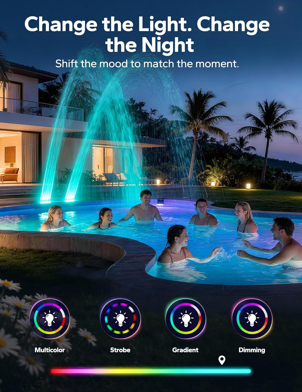 Solar Pool Fountain with LED Lights – Automatic Floating Waterfall Aerator