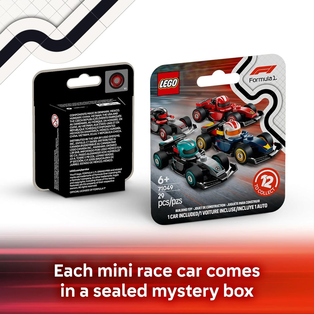 LEGO F1 Collectible Race Cars 6-Pack - Mystery Building Set for Kids, Party Favors & Gift, Ages 6+