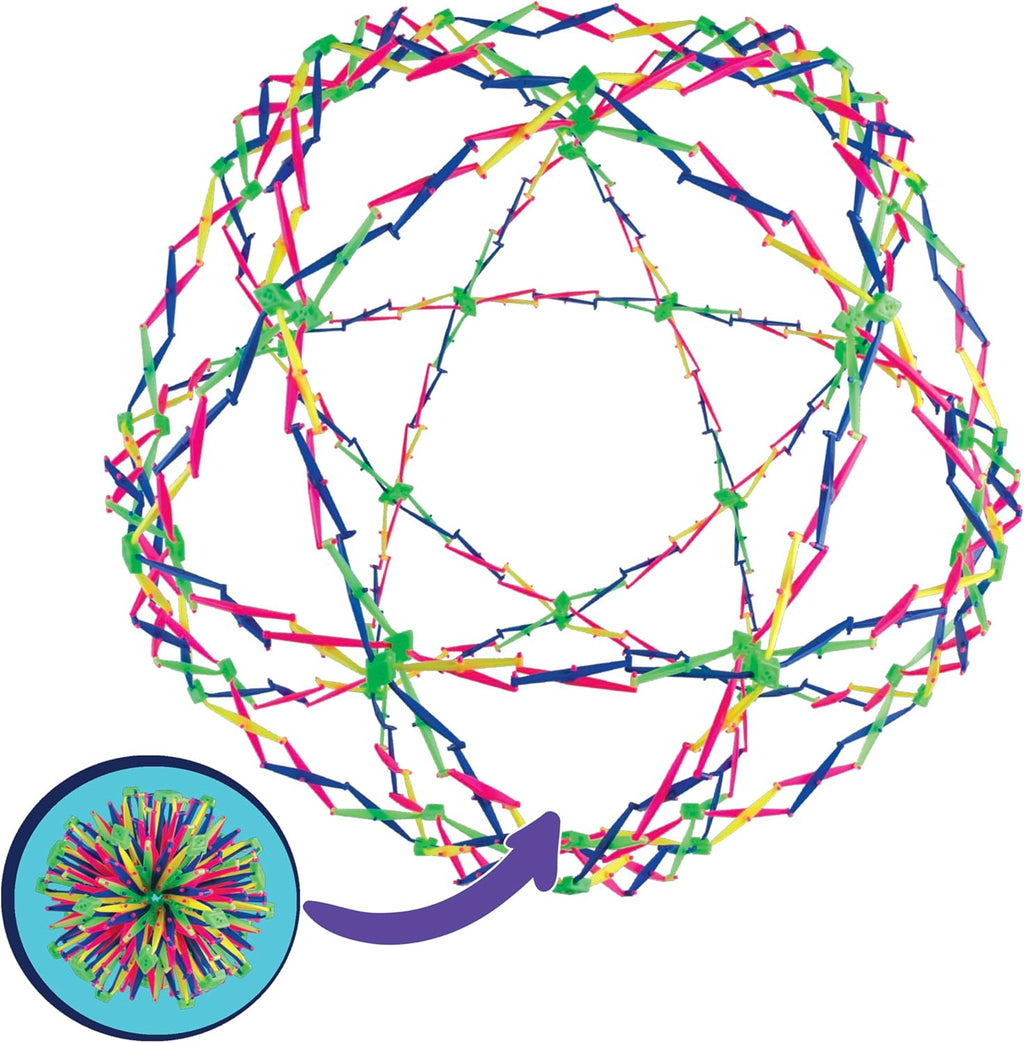 Hoberman Sphere Extreme Expand-A-Ball – Rainbow Expandable Fidget Toy 3 Ft