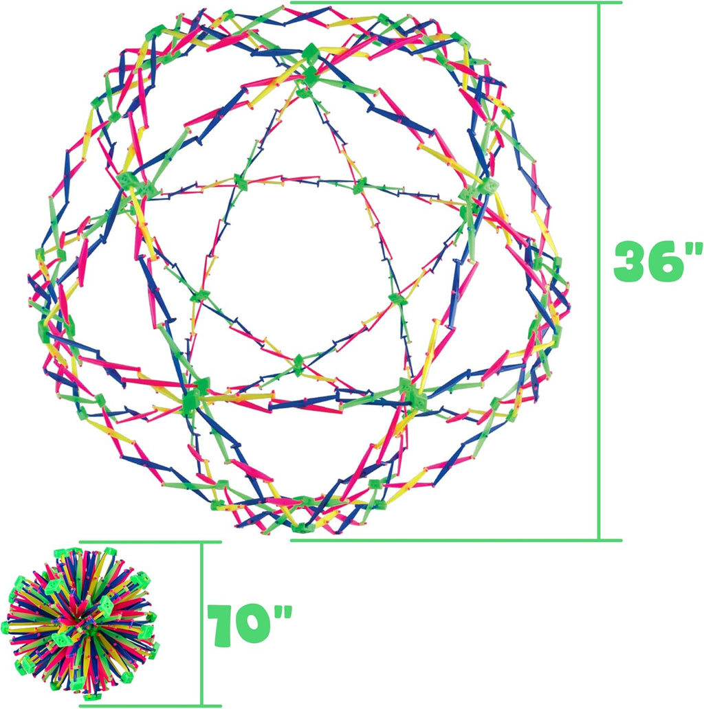 Hoberman Sphere Extreme Expand-A-Ball – Rainbow Expandable Fidget Toy 3 Ft