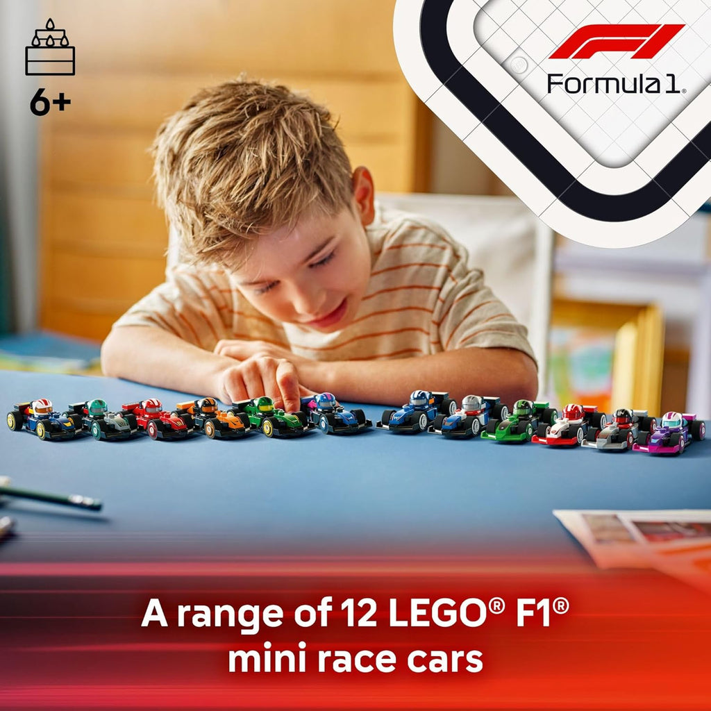 LEGO F1 Collectible Race Cars 6-Pack - Mystery Building Set for Kids, Party Favors & Gift, Ages 6+
