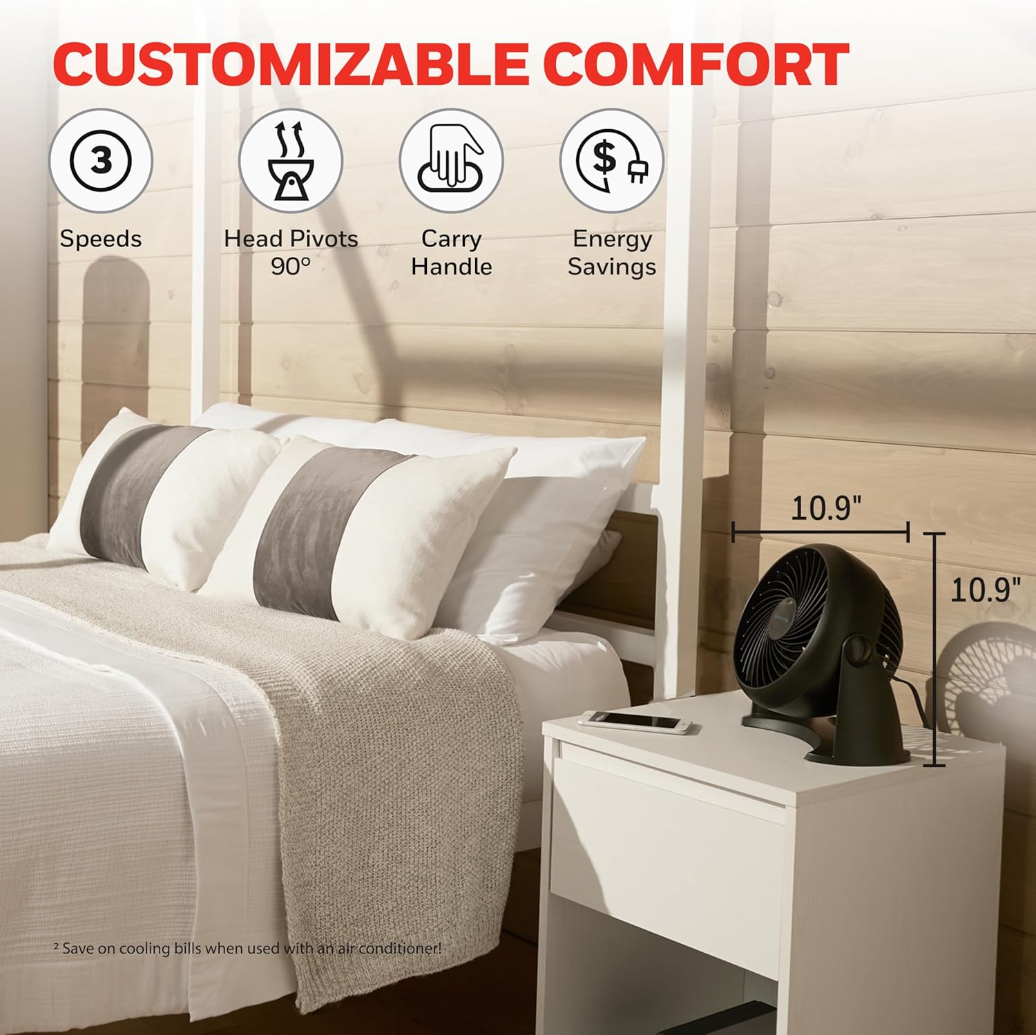 Honeywell TurboForce Table Fan – Quiet 3 Speed Air Circulator