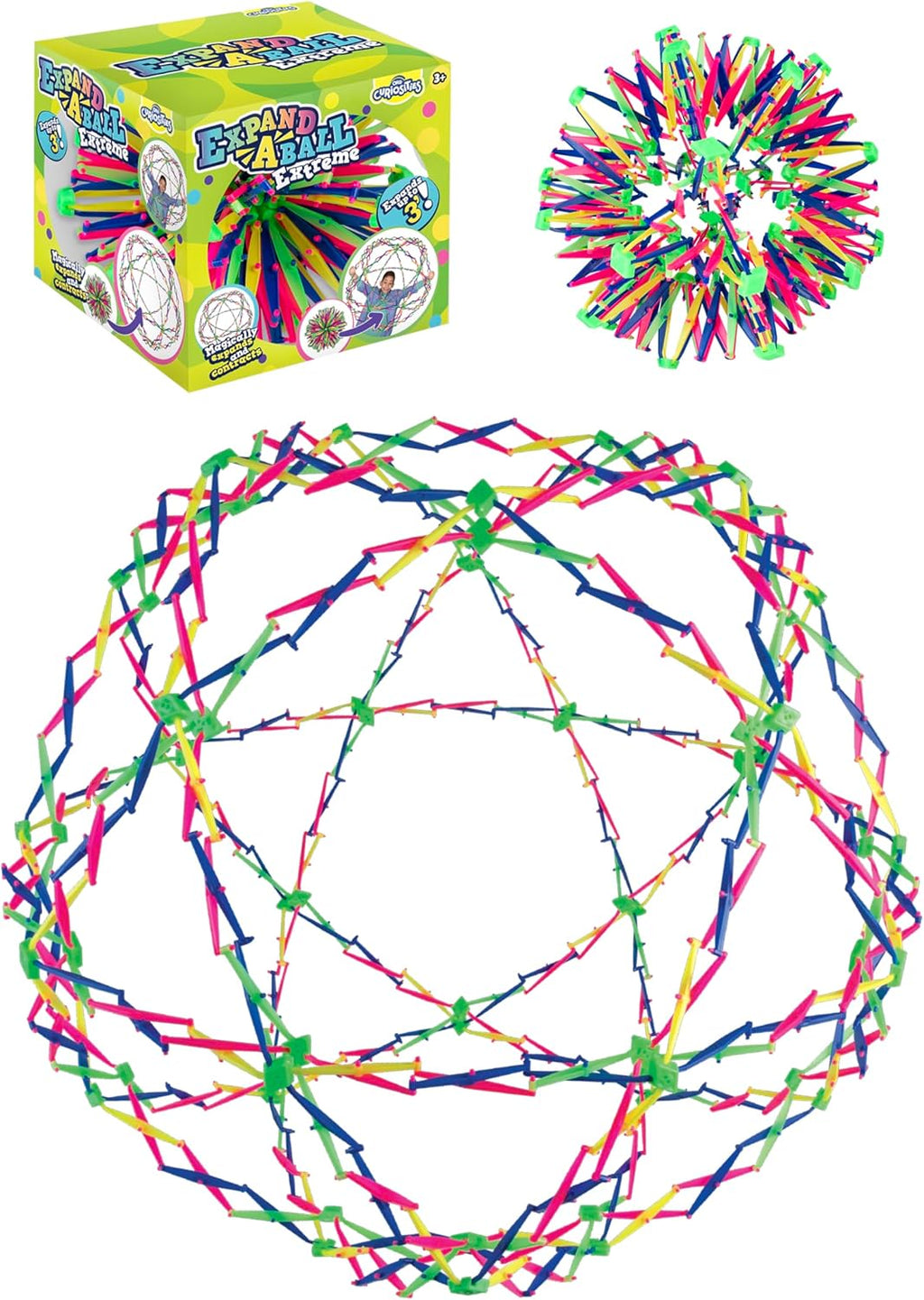 Hoberman Sphere Extreme Expand-A-Ball – Rainbow Expandable Fidget Toy 3 Ft