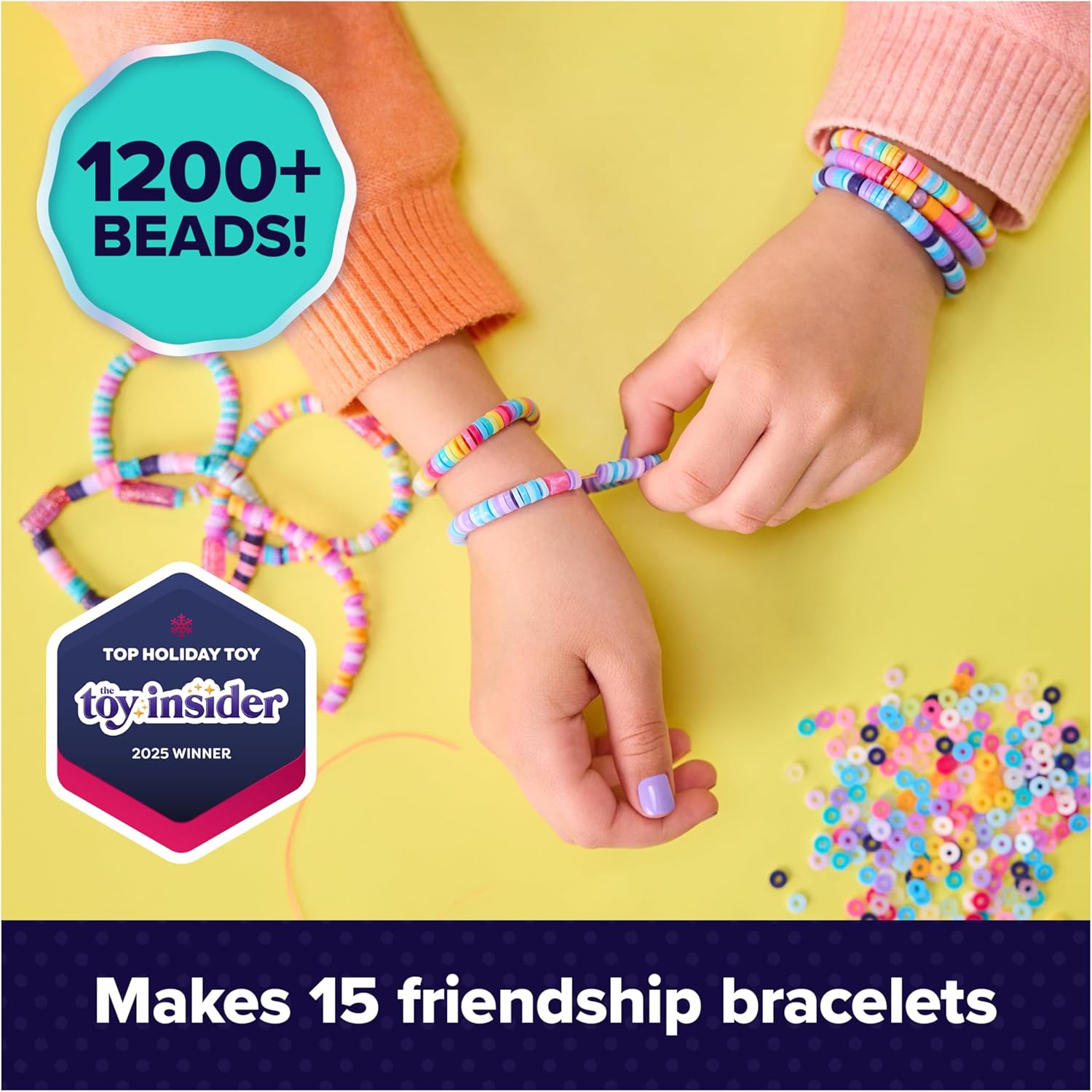 Cool Maker Stack'd Heishi Studio Bracelet Making Kit – 1200+ Beads, Ages 7+