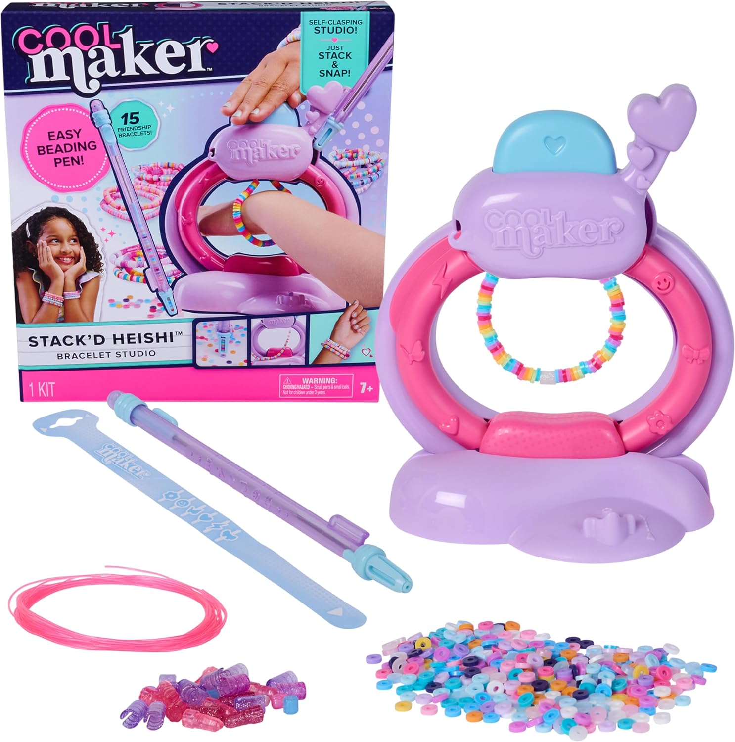Cool Maker Stack'd Heishi Studio Bracelet Making Kit – 1200+ Beads, Ages 7+