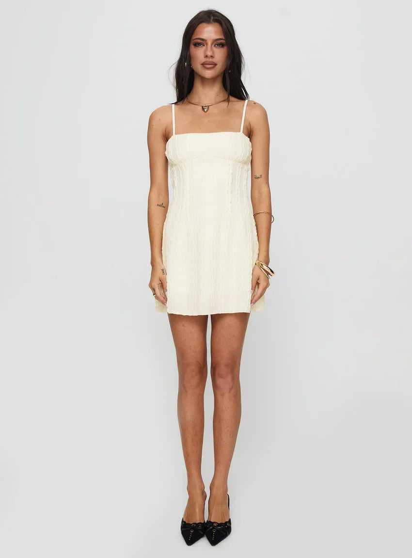 Melrose Nights Mini Dress Cream
