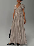 Collyns Maxi Dress Beige Pinstripe