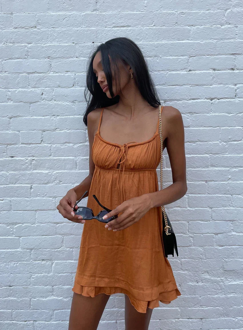 Empress Of Love Mini Dress Rust