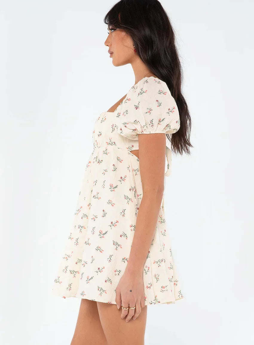 Let's Dance Mini Dress White / Floral