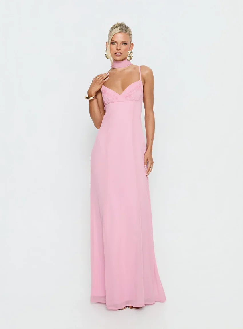 Jadira Scarf Maxi Dress Light Pink