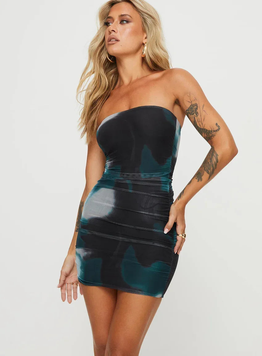 Kalena Mini Dress Navy Multi Petite