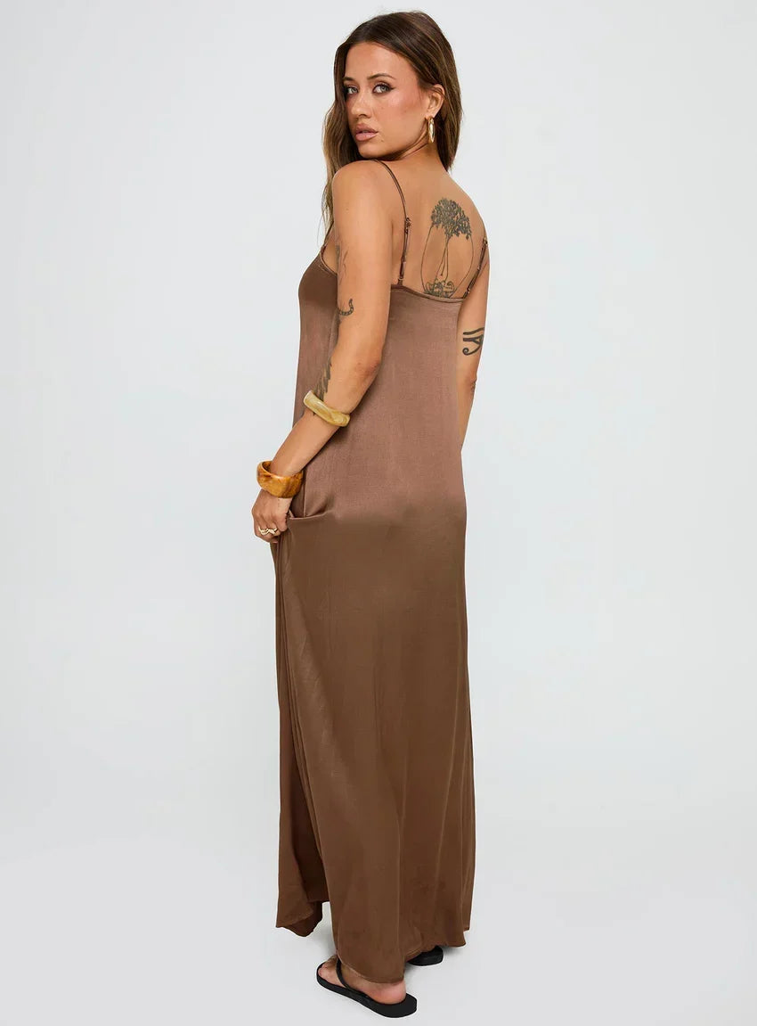 Apple Cider Maxi Dress Brown