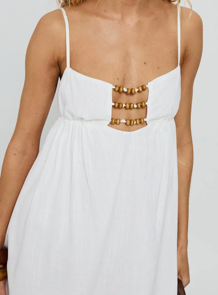 Beabado Beaded Mini Dress White