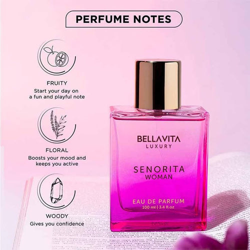 Bella Vita Luxury Senorita EDP 100ml - Women's Eau de Parfum Spray, Long Lasting Floral Fruity Fragrance