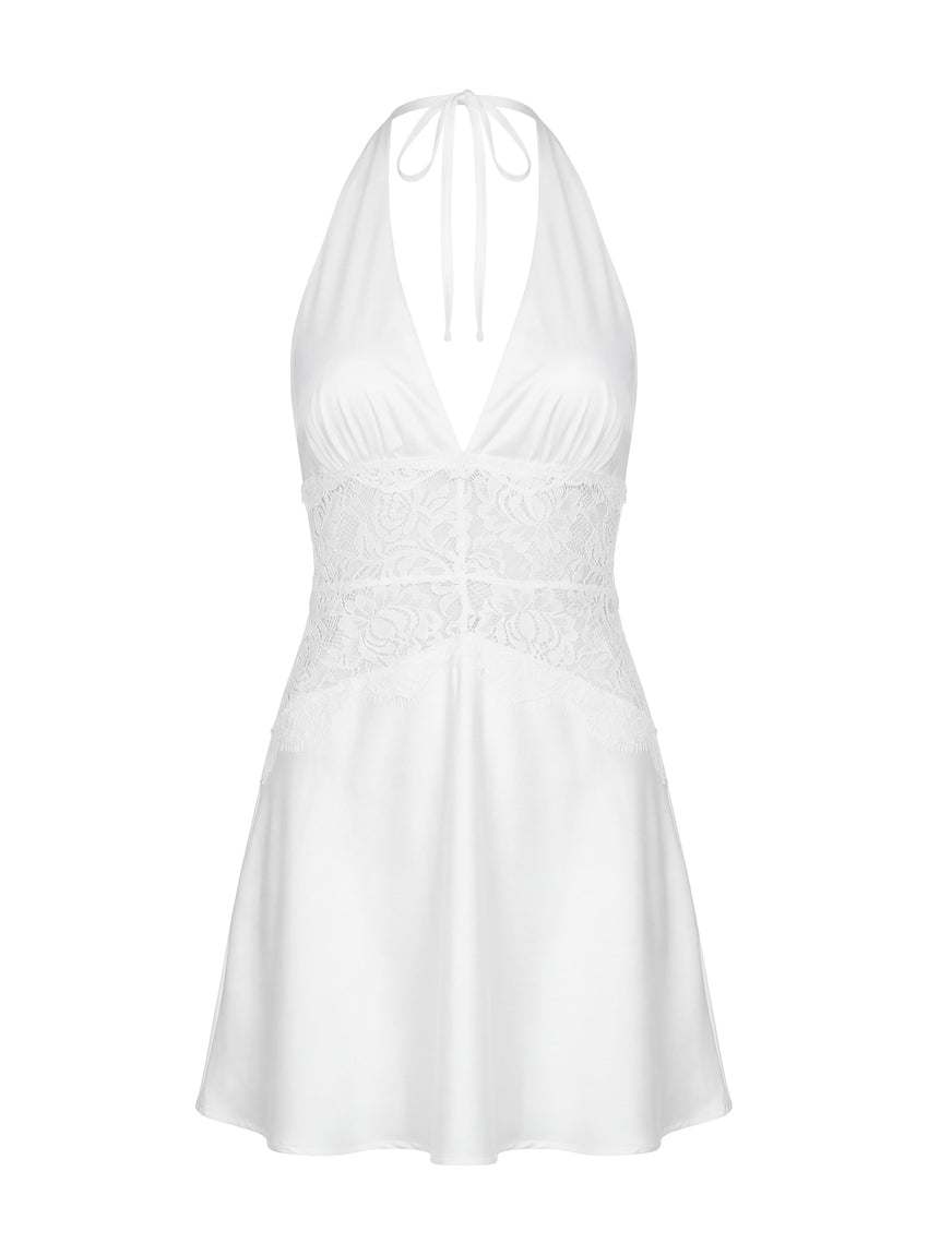 Klairee Lace Mini Dress White