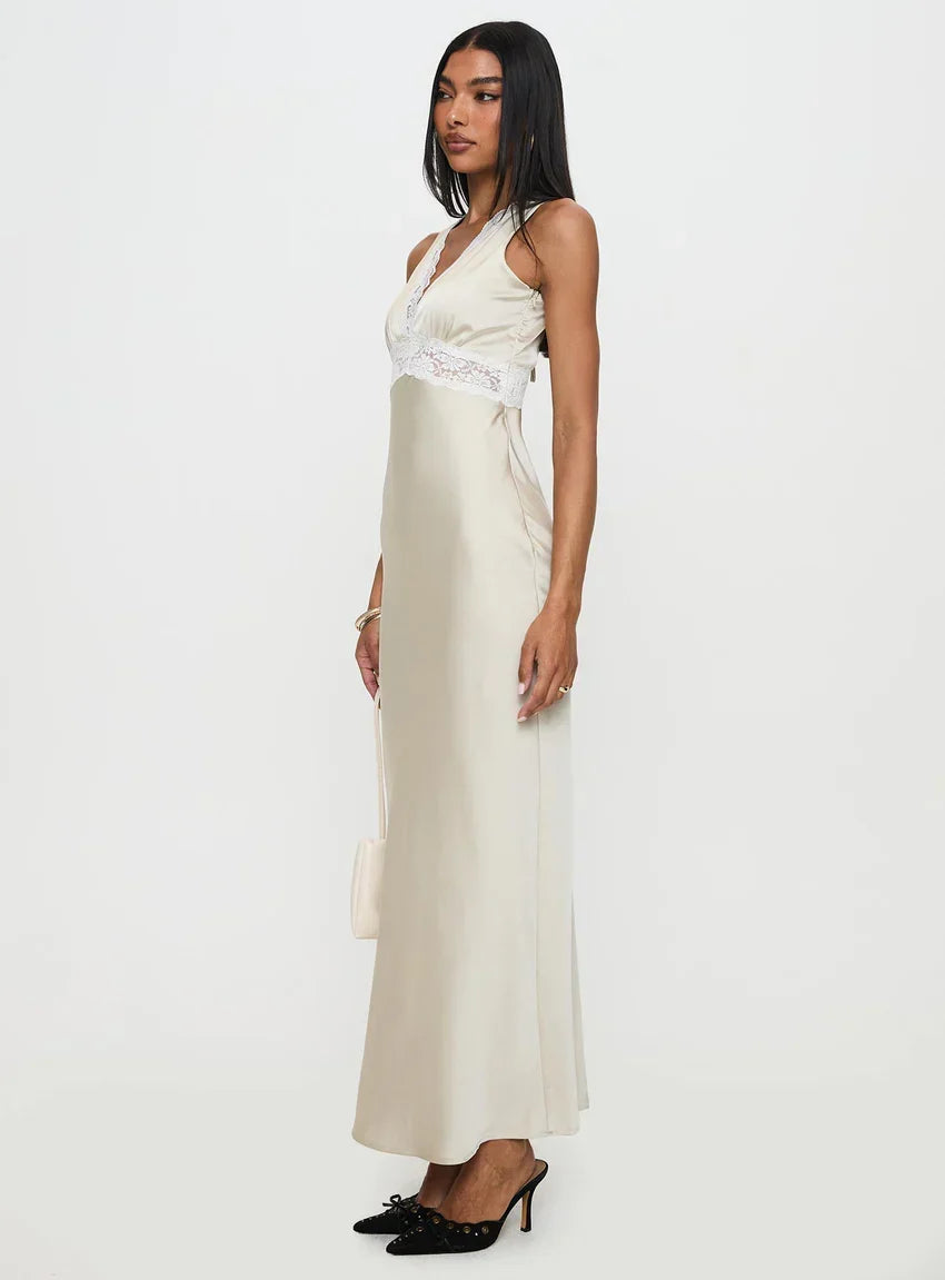 Persefonie Lace Maxi Dress Champagne