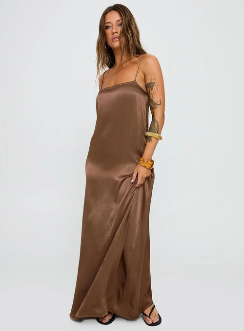 Apple Cider Maxi Dress Brown