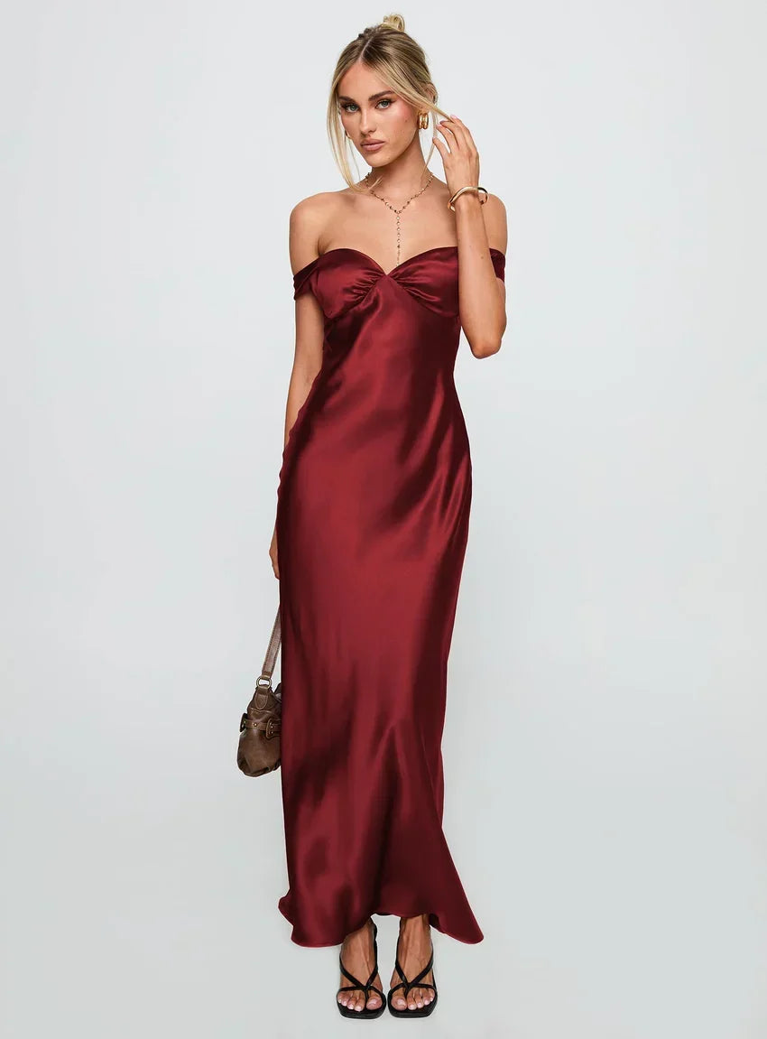 Heartthrobs Off The Shoulder Maxi Dress Red VIP