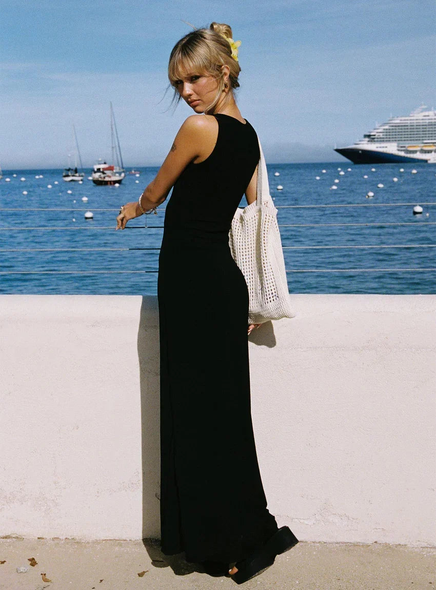 Dejonge Ring Sleeveless Maxi Dress Black