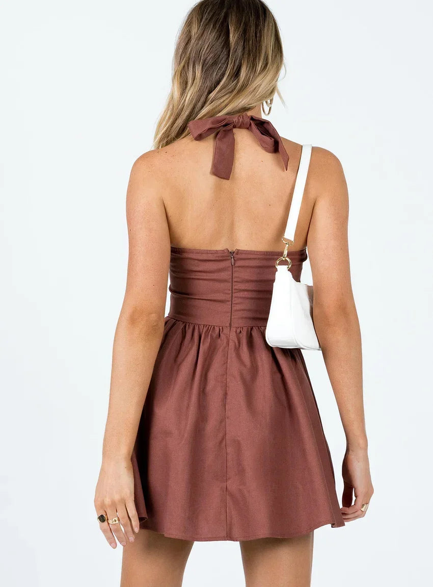 Lyle Mini Dress Brown