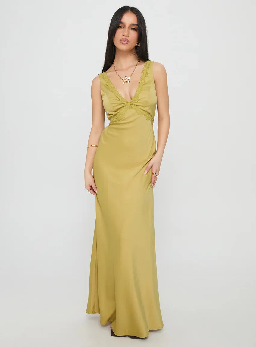 Galloway Maxi Dress Chartreuse