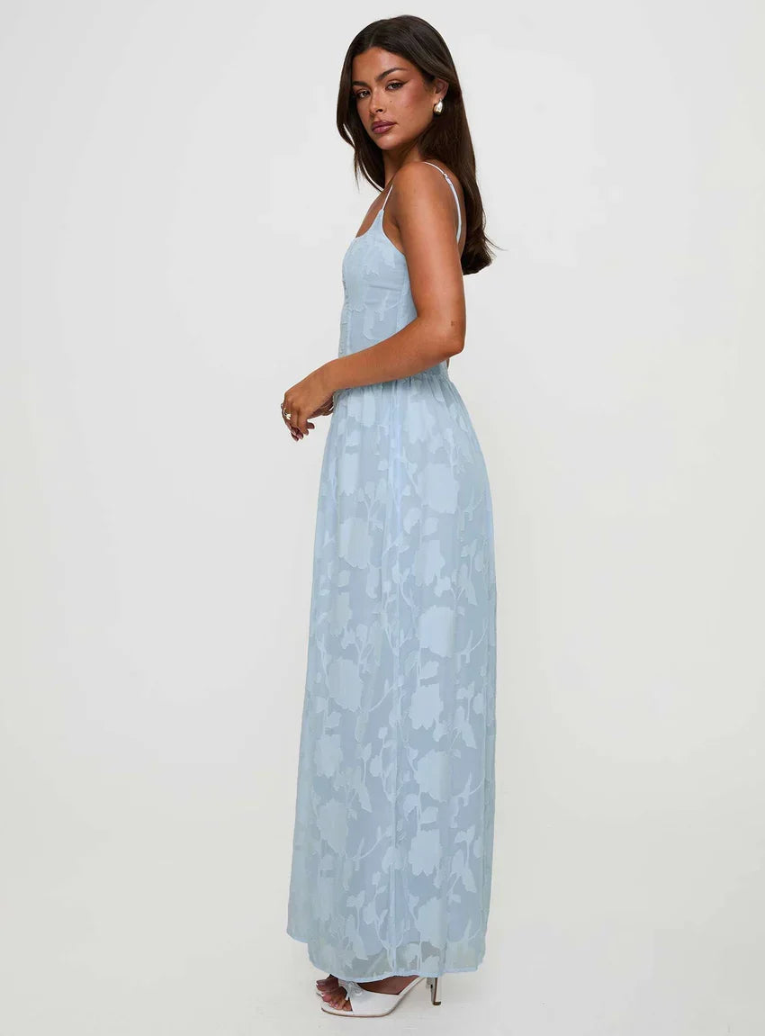Angeleina Maxi Dress Blue Floral