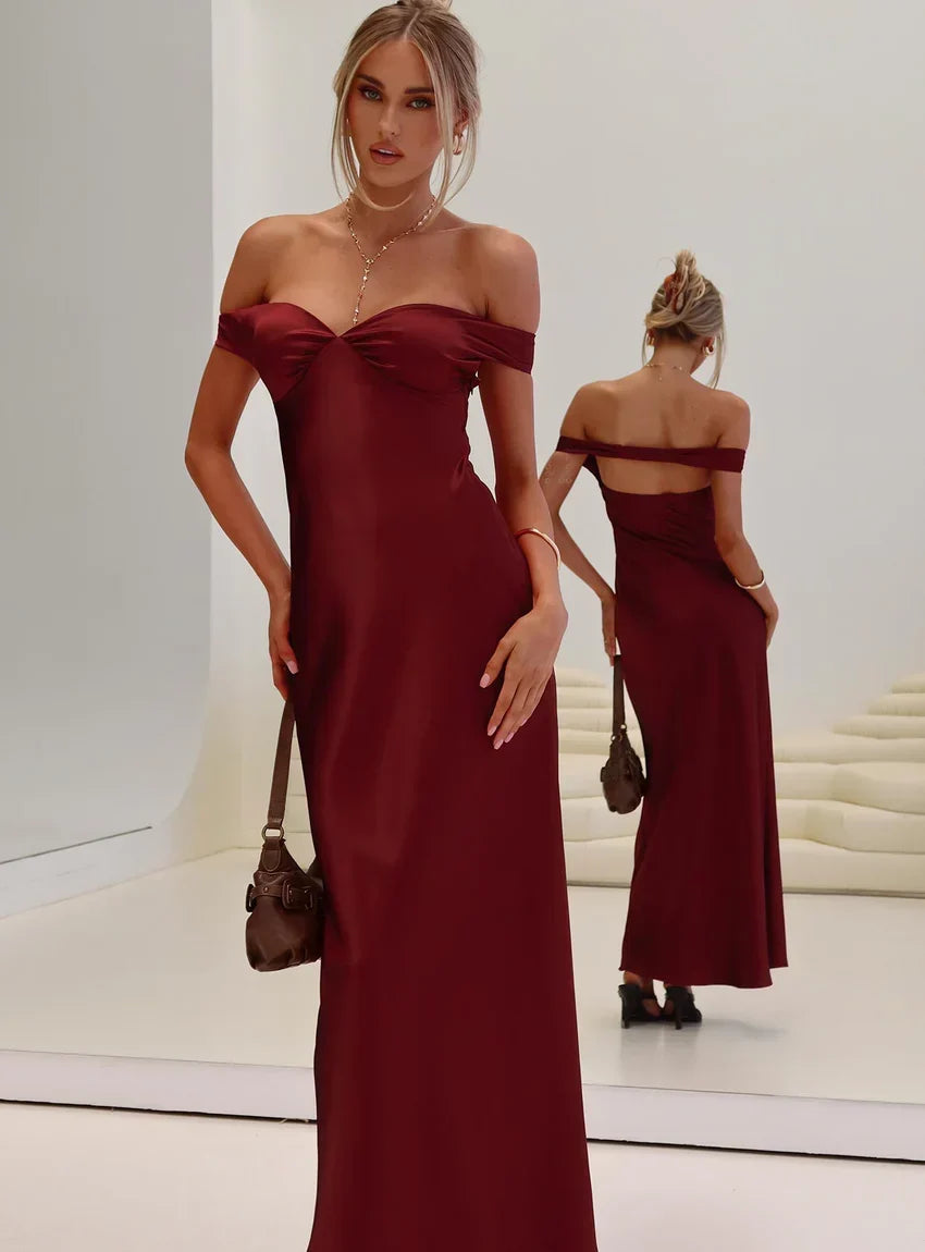 Heartthrobs Off The Shoulder Maxi Dress Red VIP