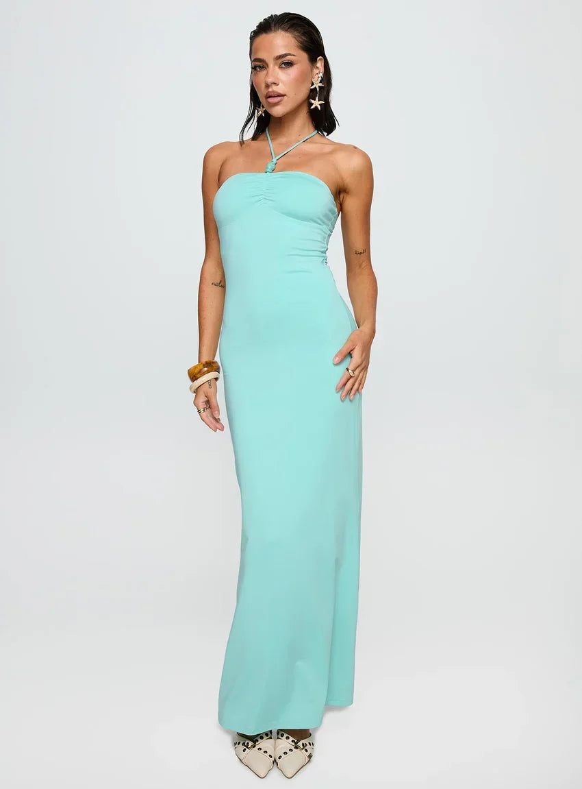 A Vision Hardware Detail Maxi Dress Blue