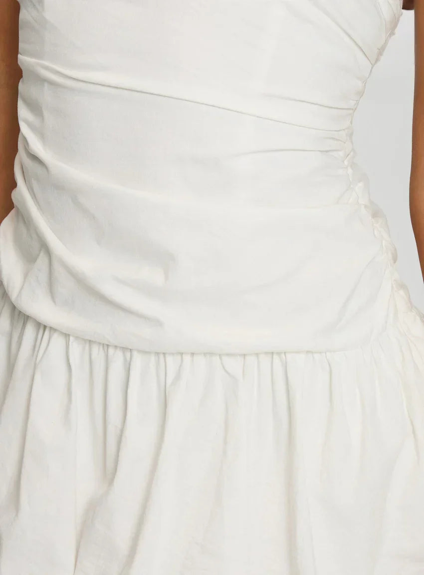 Scene Stealer Bubble Hem Mini Dress White