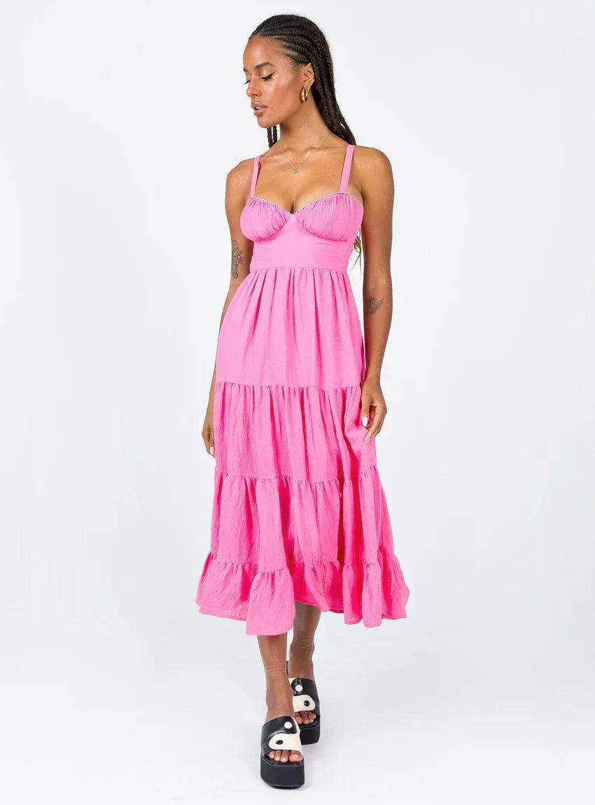 Joella Midi Dress Pink