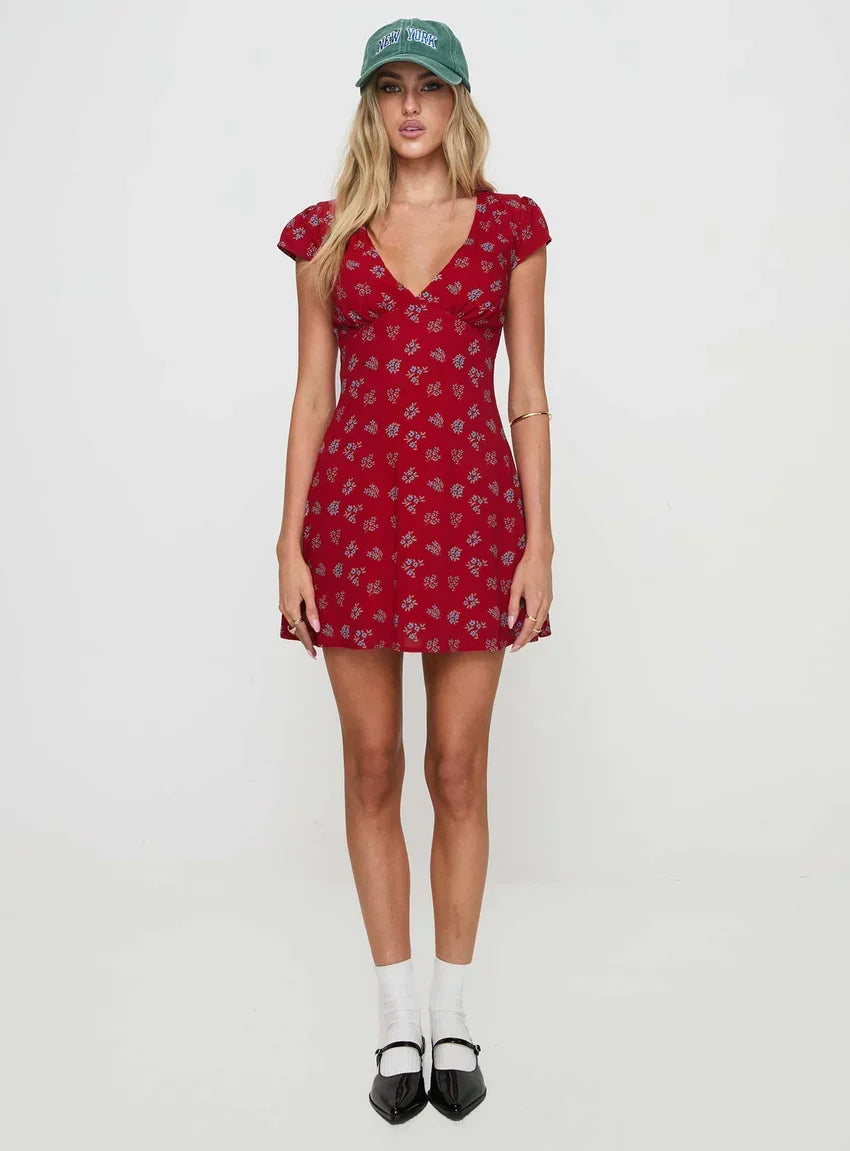Cannelloni Mini Dress Red