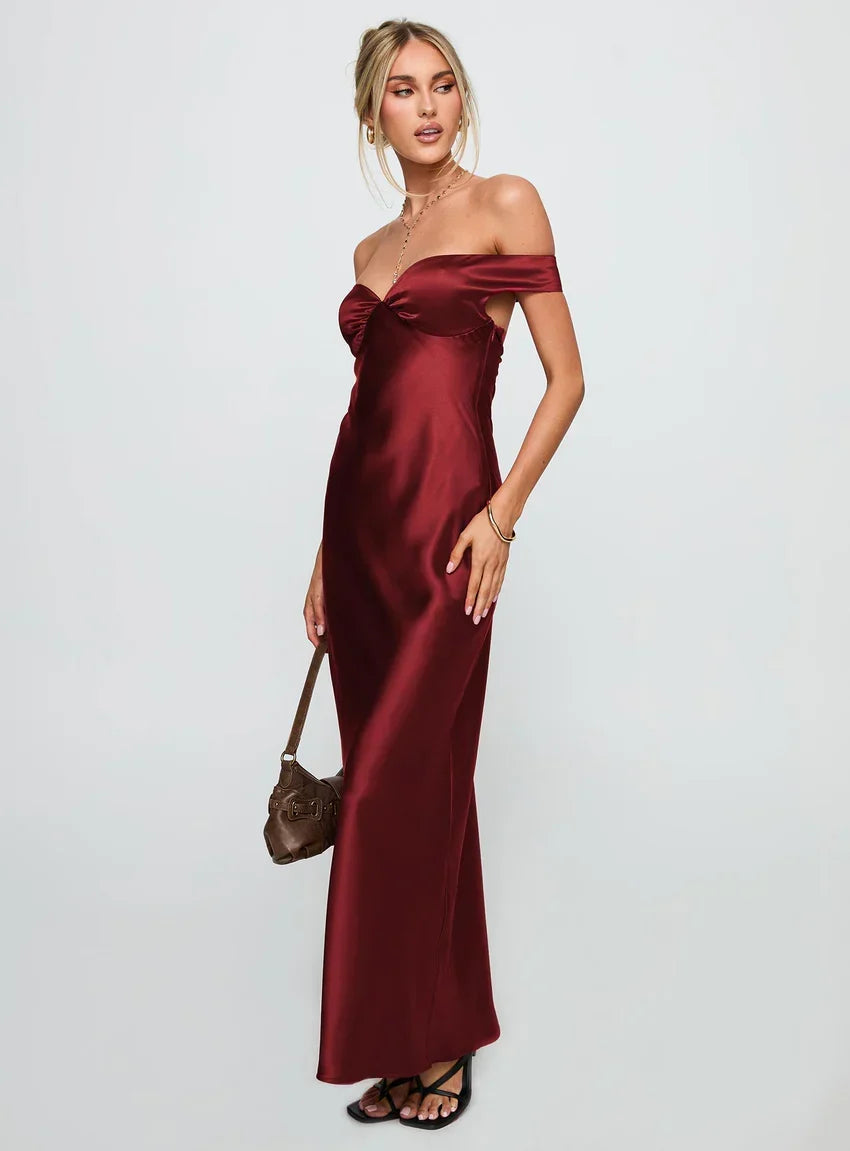Heartthrobs Off The Shoulder Maxi Dress Red VIP