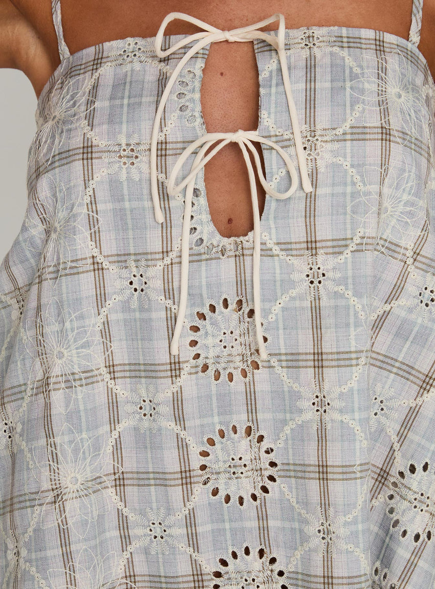 Belong Together Mini Dress Blue Check