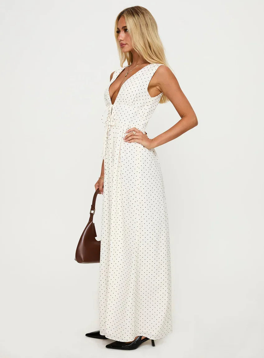 Pokey Maxi Dress Cream / Polka Dot