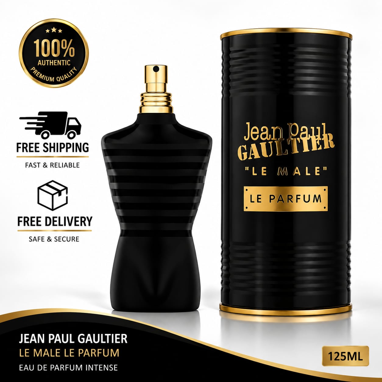 Jean Paul Gaultier Le Male Le Parfum Eau de Parfum Intense for Men – 125ml / 4.2 fl oz