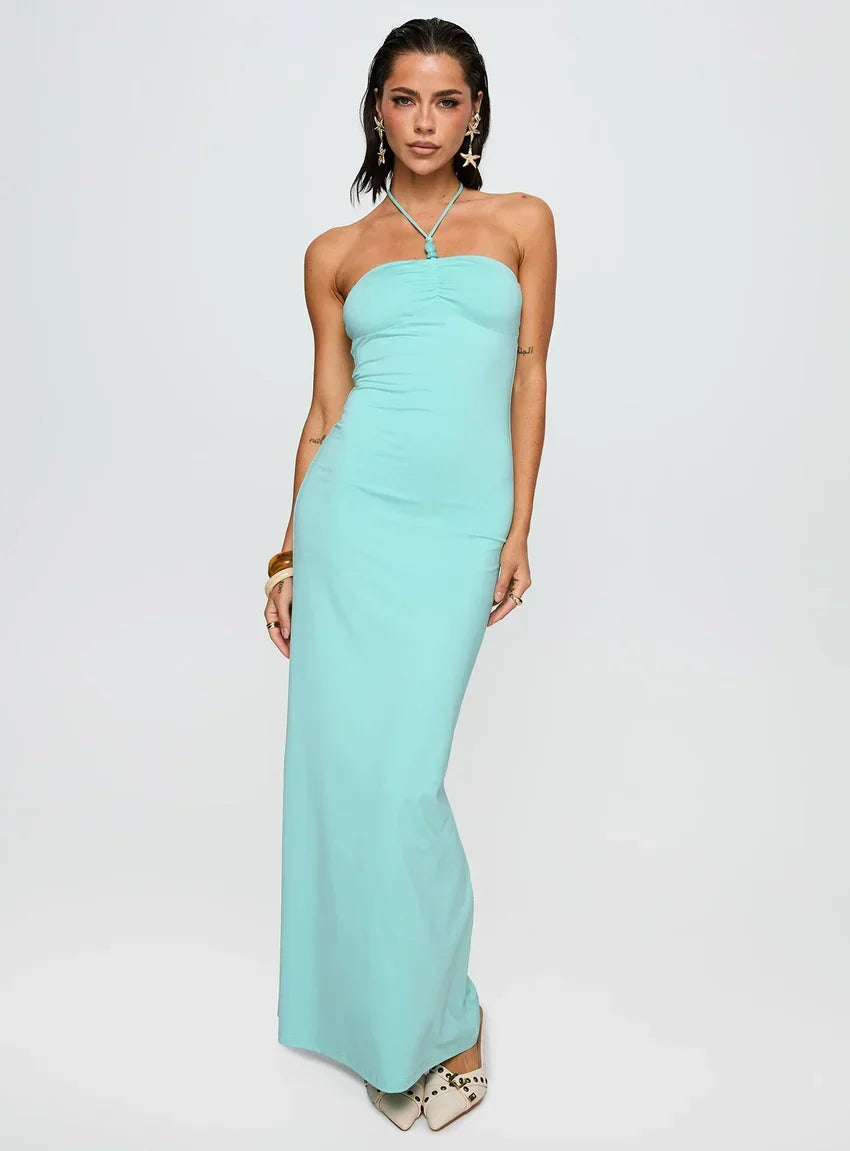 A Vision Hardware Detail Maxi Dress Blue