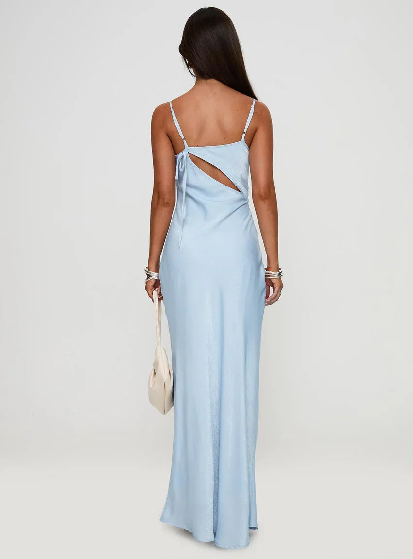 Linger Bias Cut Maxi Dress Blue