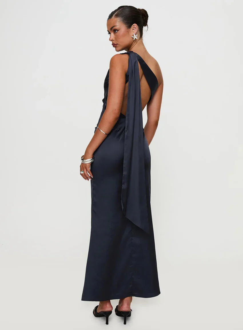 Dulcia One Shoulder Maxi Dress Blue